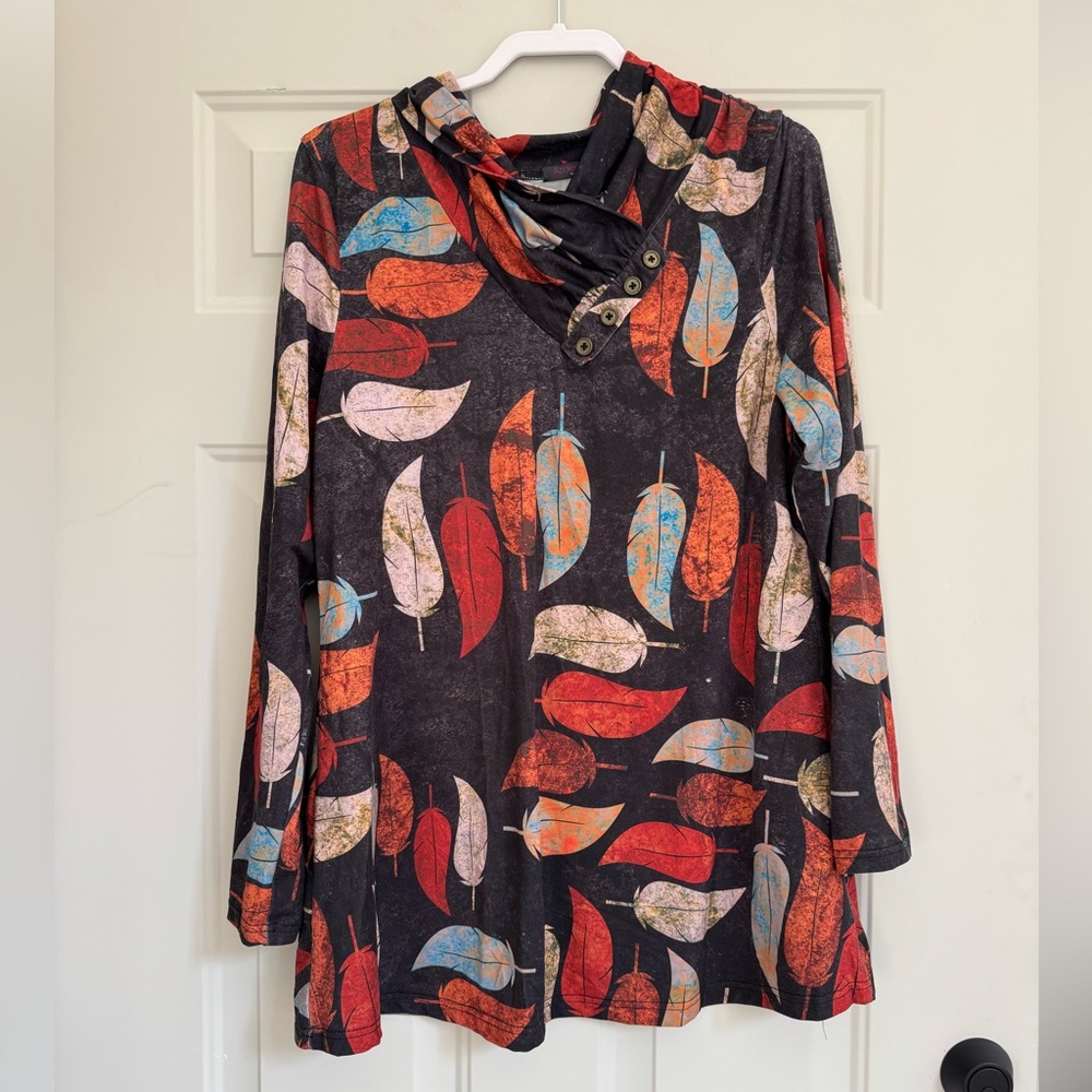Autumn Leaf Patterned Hoodie